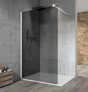 Gelco VARIO WHITE jednodílná sprchová zástěna k instalaci ke stěně, kouřové sklo, 1100 mm GX1311GX1015