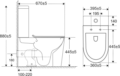 Mereo WC kombi, vyvýšené, vario odpad, kapotované, Smart Flush RIMLESS, keramické vč. sedátka VSD92T1