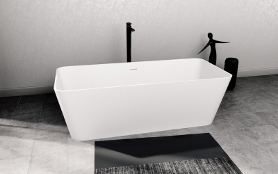 Polysan LEYLA volně stojící vana, solid surface 170x78x55cm, bílá mat 92530