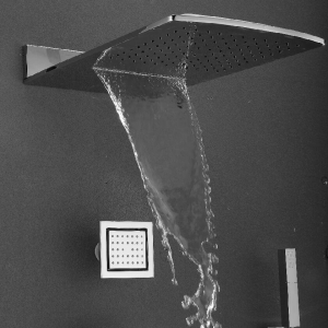Sapho Nástěnná hlavová sprcha s kaskádou 600x320mm, chrom DC456