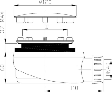 Polysan Vaničkový sifon, průměr 90mm, DN40, nízký, krytka bílá mat 1716W