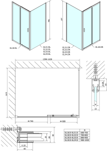 Polysan EASY obdélníkový sprchový kout 1600x900mm, čiré sklo L/P varianta EL1815EL3315