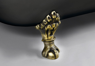 Polysan FOXTROT volně stojící vana 170x75x64cm, nohy bronz, černá/bílá 72963
