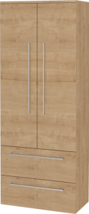 Mereo Bino, koupelnová skříňka vysoká, dvojitá 163 cm, dub Arlington CN629