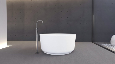 Polysan ESTATIS volně stojící vana litý mramor ø110x51cm, bílá mat 93868
