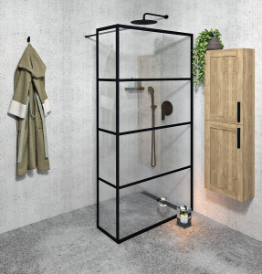 Gelco CURE BLACK sprchová zástěna 800mm, čiré sklo CB80
