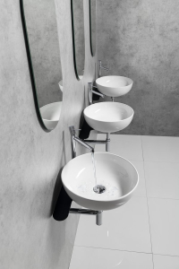 Sapho TETRIS držák umyvadla, stojánková baterie vpravo, černá mat TZ420