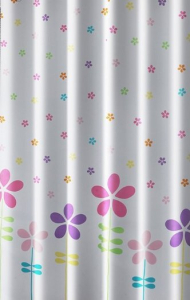 Aqualine Sprchový závěs 180x180cm, polyester, květovaný barevný ZV025
