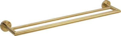 Sapho X-ROUND GOLD dvojitý držák ručníků 600mm, zlato mat XR401GB
