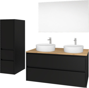 Mereo Opto, koupelnová skříňka s keramickým umyvadlem 61 cm, bílá/dub Riviera CN930