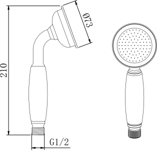 Sapho EPOCA ruční sprcha, 210mm, mosaz/chrom DOC101