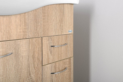 Aqualine KERAMIA FRESH umyvadlová skříňka 74, 5x74x34, 7cm, dub platin 50083