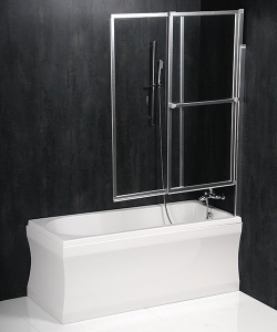 Polysan OLBIA vanová zástěna s pneumatickým zdvihem, š. 1230mm, stříbrná, čiré sklo 30317