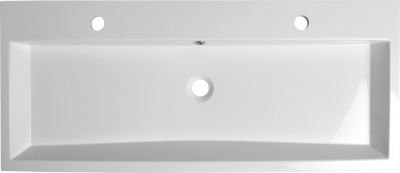 Sapho ORINOKO umyvadlo, litý mramor, 100x42 cm, 2 otvory pro baterii, bílá OR101