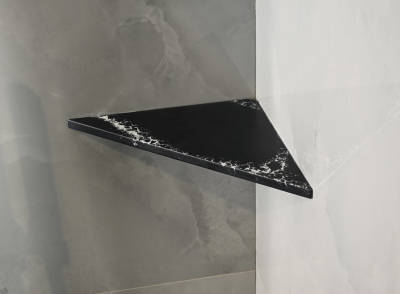 Sapho ABELINE rohová police rockstone 250x250mm, black attica AE250-0598