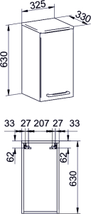 Mereo Bino koupelnová skříňka horní 63 cm, levá, Multidecor, Bílá lesk perlička CN695BIEL