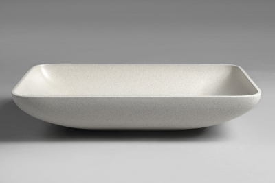 Sapho INFRANE betonové umyvadlo na desku, včetně výpusti, 57x37cm, bílý pískovec AR460