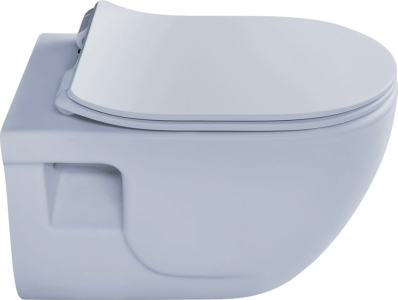 Sapho BRILLA závěsná WC mísa, Rimless, 36, 5x53cm, světlá modrá mat 100614-107