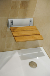 Aqualine RAVO sklopné sedátko do sprchového koutu 32x32, 5cm, bambus AE236