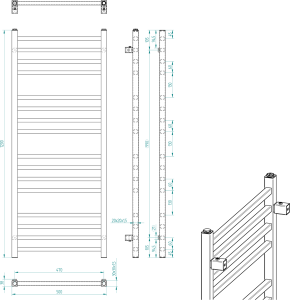 Sapho METRO otopné těleso 500x1200 mm, černá mat IR410TB