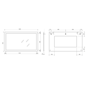 Sapho NIROX zrcadlo v rámu 120x70cm, dub stříbrný NX127-1111