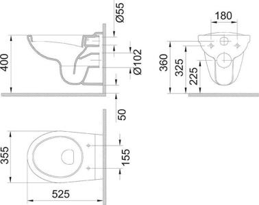 Mereo WC komplet pro zazdění s přislušenstvím MM01SET