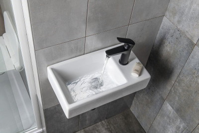 Sapho MINOS keramické umývátko, 45x26cm, baterie vpravo, bílá 4057
