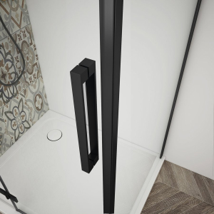 Gelco TRINITY BLACK čtvercový sprchový kout 800x800mm, matné sklo, pravé GT5680-80MR-B