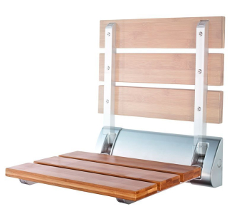 Aqualine RAVO sklopné sedátko do sprchového koutu 32x32, 5cm, bambus AE236