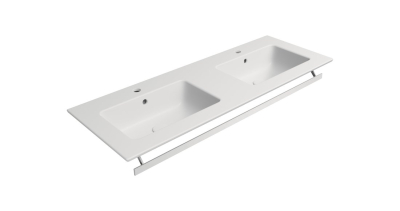 GSI PURA keramické dvojumyvadlo Slim 122x46cm, bílá mat 8888109