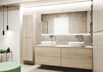Mereo Aira, koupelnová skříňka 170 cm vysoká, pravá, Multidecor, Šedý Supermat CN794PNSEDA