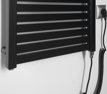 Aqualine TONDI-E elektrické otopné těleso rovné 450x970 mm, 300 W, černá mat DE456T