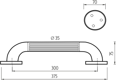 Nimco Madla Madlo plastové 300x35 mm BM 1035-05