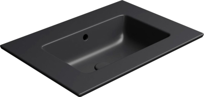 GSI PURA keramické umyvadlo Slim 62x46cm, bez otvoru, černá mat 8884026