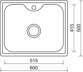 Nerezový dřez Sinks BIGGER 600 V 0,8mm matný STSBIM6005008V