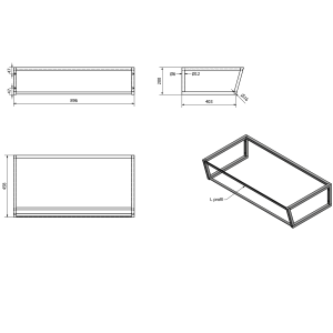 Sapho SKA konzole pod umyvadlo/desku 900x200x460mm, bílá mat SKA213