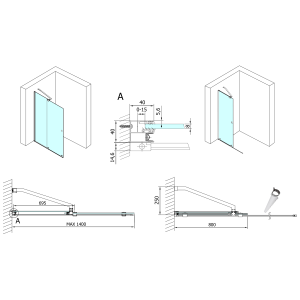 Polysan MODULAR SHOWER zástěna s pojezdy 1400 mm MS5-140