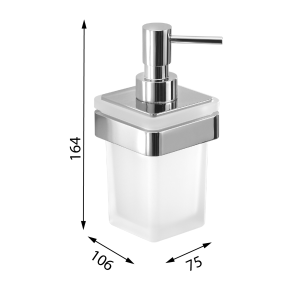Gedy SAMOA dávkovač mýdla 170 ml, mléčné sklo, chrom A88113
