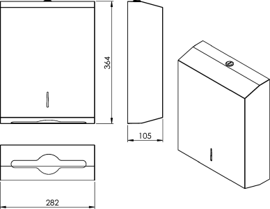 Gedy Zásobník na papírové ručníky 282x364x105mm, černá mat 2460