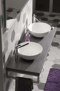 Sapho THIN umyvadlo na desku, Rockstone Ø 39 cm, bílá mat WN185