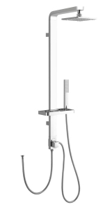 Aqualine SIGA sprchový sloup k napojení na baterii, hlavová, ruční sprcha, chrom SL650