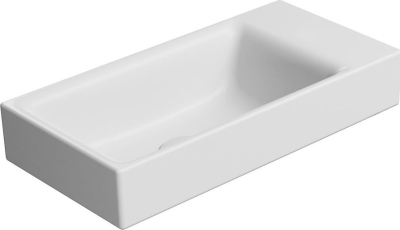 GSI NUBES keramické umývátko 50x25cm, bez otvoru, pravé/levé, bílá mat 9637009