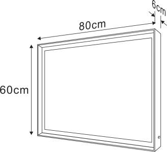 Sapho SORT zrcadlo s LED osvětlením 60x80cm, senzor, 2700-6500K, černá mat ST080S