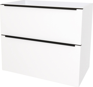 Mereo Mailo, koupelnová skříňka 81 cm, černé madlo, Multidecor, Arktická bílá CN591SBBIAA