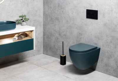 Isvea INFINITY závěsná WC mísa, Rimless, 36, 5x53cm, zelená petrol 10NF02004-2P