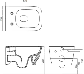 Závěsné WC BELLO Rimless s podomítkovou nádržkou a tlačítkem Schwab, bílá 100214-SET5