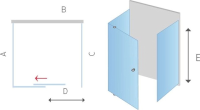 Mereo Sprchový kout LIMA, čtverec, pivot. dveře, 2xboč. stěna,100x100x100x190cm, chrom ALU, sklo Point 6mm CK86832K