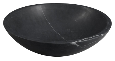 Sapho BLOK kamenné umyvadlo na desku Ø 40 cm, matný černý Marquin 2401-35