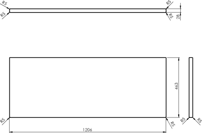 Sapho WOODY deska 1206x28x463mm, masiv přírodní dub WDS120-70