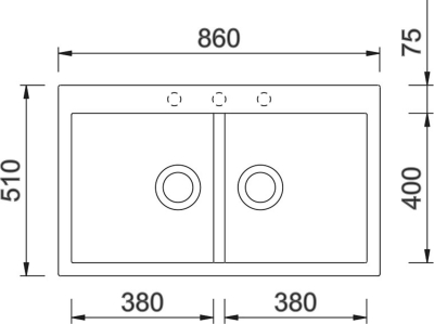 Granitový dřez Sinks AMANDA 860 DUO Metalblack+VITALIA GR AM860D74VIGR74